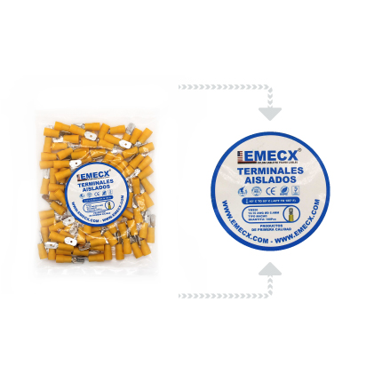 TERMINAL AISLADO TIPO MACHO 5/32" AMARILLO (12-10 AWG) - Imagen 2