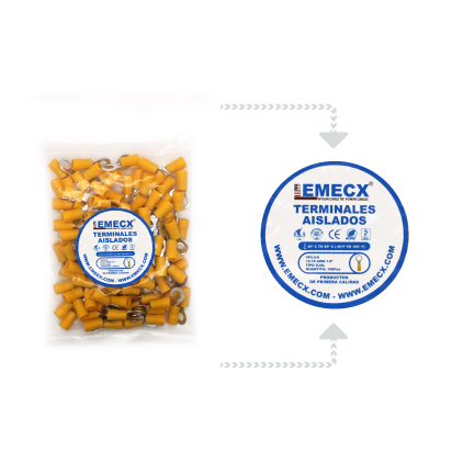 TERMINAL TIPO OJAL 1/2" AMARILLO (12-10 AWG) - Imagen 2