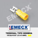 TERMINAL AISLADO TIPO HEMBRA 5/32" AMARILLO (12-10 AWG)
