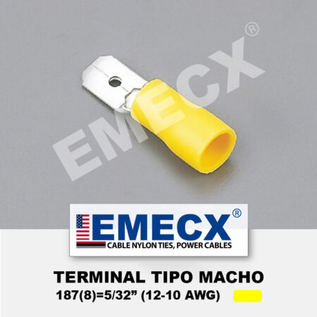 TERMINAL AISLADO TIPO MACHO 5/32" AMARILLO (12-10 AWG)