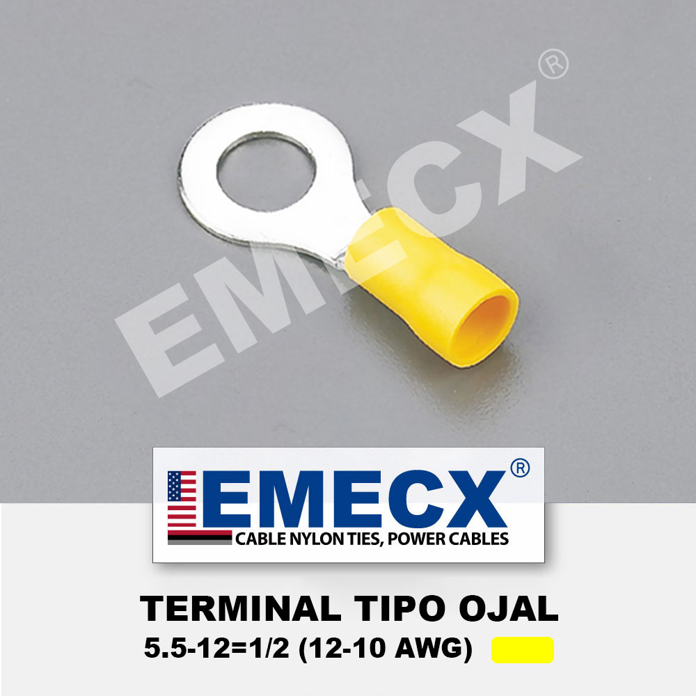 TERMINAL TIPO OJAL 1/2" AMARILLO (12-10 AWG)
