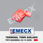 TERMINAL TODO AISLADO TIPO BANDERA HEMBRA NYLON ROJO (22-16 AWG)
