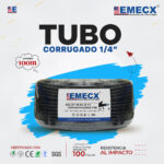 TUBO CORRUGADO PARTIDO 1/4 - NEGRO