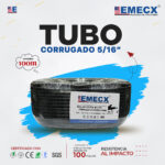 TUBO CORRUGADO PARTIDO 5/16 - NEGRO