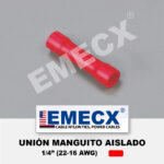 UNIÓN MANGUITO AISLADO ROJO 1/4" (22-16 AWG)