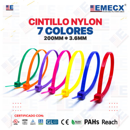 CINTILLO 7 COLORES 200X3.6MM - (AZUL, AMARILLLO, ROJO, VERDE, MORADO, NARANJA, ROSADO)
