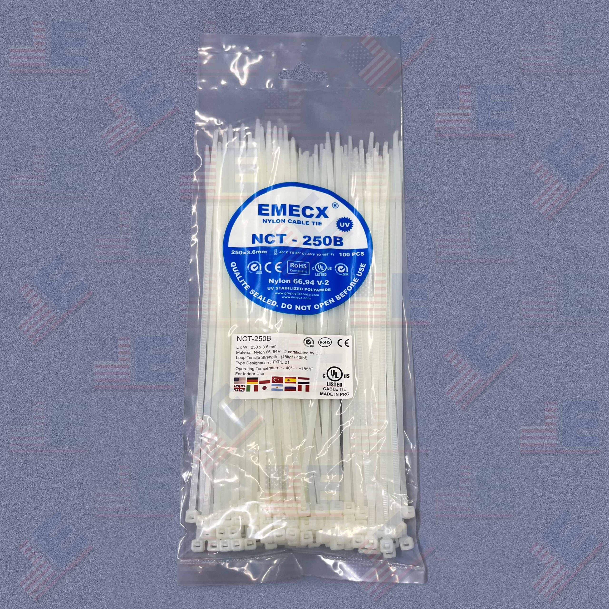 CINTILLO BLANCO 250X3.6MM - NYLON UV