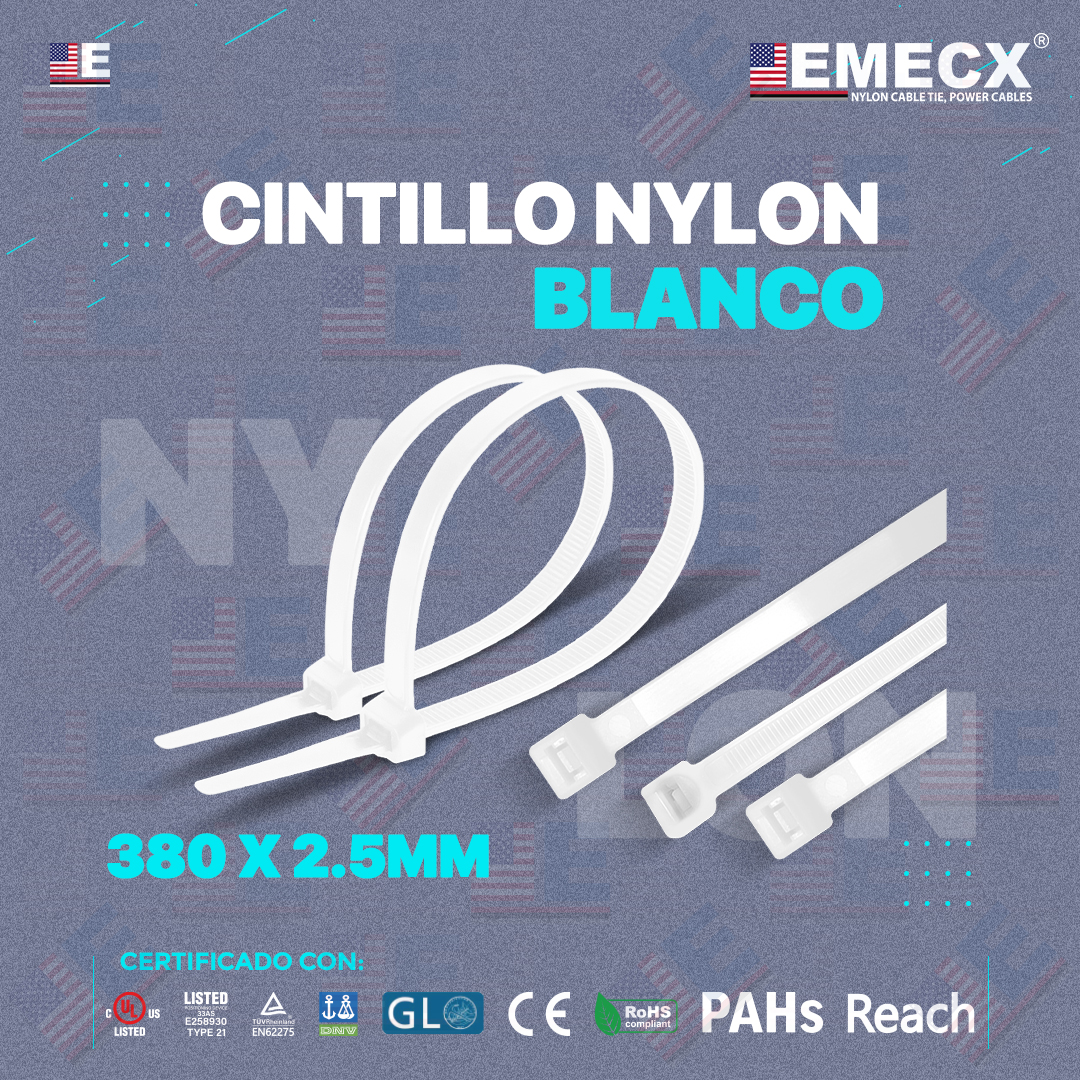 CINTILLO BLANCO 380X2.5MM - NYLON UV