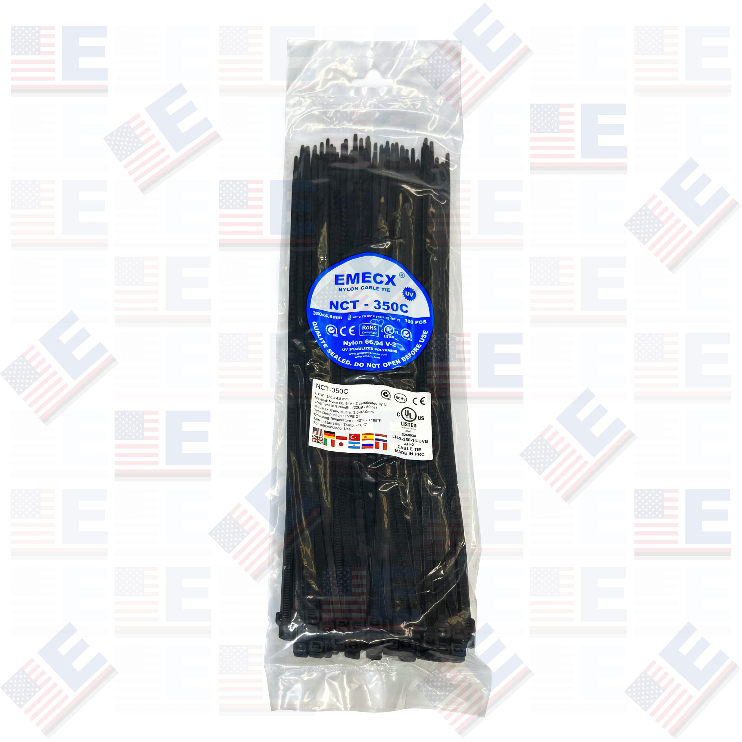 CINTILLO NEGRO 350X4.8MM - NYLON UV